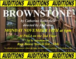 Auditions: BROWNSTONE by Catherine Butterfield at PACA